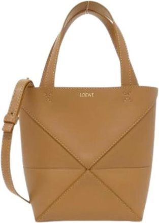 Loewe Pre-owned Puzzle Fold Tote Mini Calf Tote Bag - - Pre-owned - Donna - Marrone - ONE SIZE