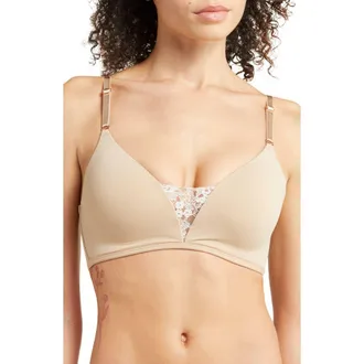 Skarlett Blue Entice Wireless Push-Up Bra in Nylon/whte at Nordstrom, Size 30Dd