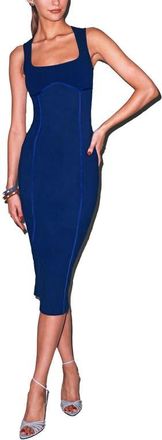 Fleur du Mal Organic Cotton Scoop Neck Dress in Midnight Navy at Nordstrom, Size X-Large