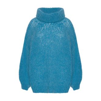 Americandreams Pepper Roll Neck Alpaca Pullover - - Knitwear - Donna - Blu - ONE SIZE