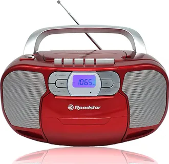 Roadstar Rcr-4635umprd Radio Cd Port&aacute;til Cassette, Digital Pll Fm, Reproductor Cd-mp3, Usb, Aux-in, Toma Auriculares Rojo - Rojo - Roadstar