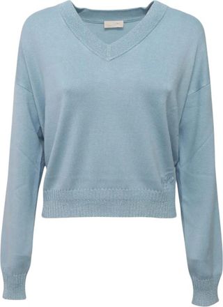 Liu Jo V-neck Knitwear - female - Liu Jo - V-neck Knitwear - Blue - 2XL - Knitwear