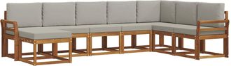 vidaXL Conjunto De Sof&aacute;s De Exterior 8 Uds. Gris Natural Y Claro Vidaxl