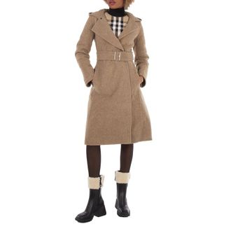 Burberry Wool Cashmere Hooded Coat, Brand Size 4 (US Size 2)