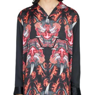 adidas x Y-3 Red Satin Graphic Shirt Asia Sizing Multicolor KQ8558