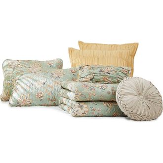 Southshore Fine Linens Jacobean Willow 7-Piece Oversized Quilt Bedding Set in Green at Nordstrom Rack, Size Twin