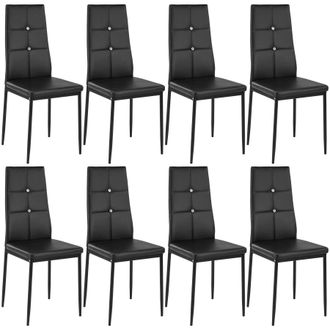 TecTake Dining Chair Set Julien Set Of 8 - Black | Size: 8 Pack