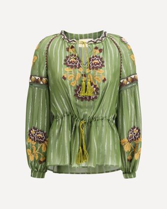 Valentino Camicia in seta lurex ricamata Woman 44