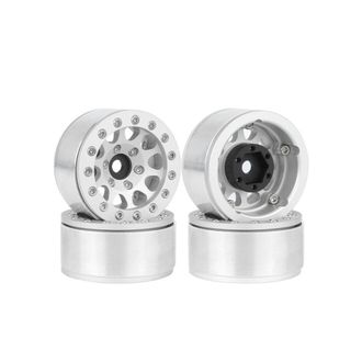 OEM Silver Edge 4 Piezas De Ruedas Met&aacute;licas De 1,55 Pulgadas Para Coches De Radiocontrol Axial Scx10 Trx4 Trx6 D90 1/10
