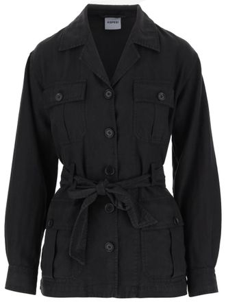 Aspesi Black Belted Safari Jacket