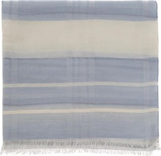 Ferragamo Logo Sjaal - Heren - Sjaals - Blauw - ONE Size - Kasjmier - Accessoires