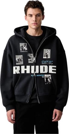 Rhude Zip-throughs - Heren - Vesten met rits - Zwart - L - Hoodies & sweatvesten