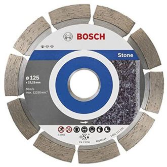 Bosch Disco diamantato standard per pietra, 125 x 22,23 x 1,6 x 10 mm, confezione da 10
