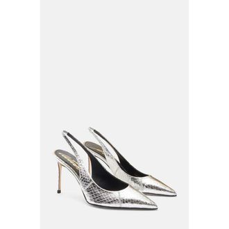 Scarosso Sutton Pumps in Silver - Elaphe at Nordstrom, Size 37.5