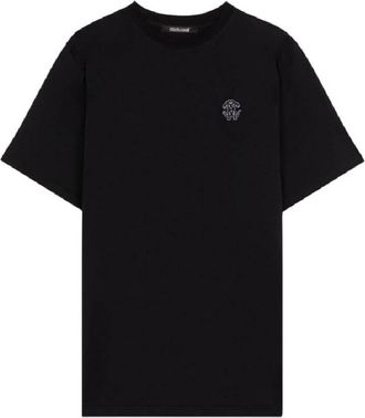 Roberto Cavalli Mirror Snake Short Sleeve Cotton T-Shirt, Size XX-Large