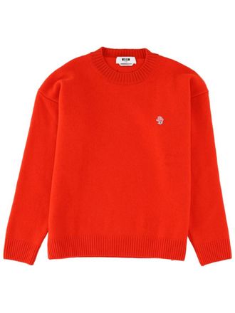 Msgm Red Crew Neck Sweater