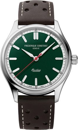 Frederique Constant Vintage Rally Healey Automatic Leather Strap Watch Gift Set, 40mm in Green/Brown at Nordstrom