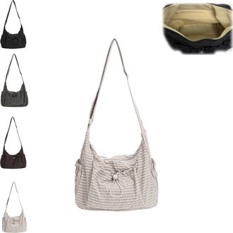 Generic Korean Style Plaid Casual Shoulder Bag,Womens Korean-Style Plaid Nylon Shoulder Bag,Large Capacity Stylish Plaid Tote Bag,Cotton Quilted Fabric with A