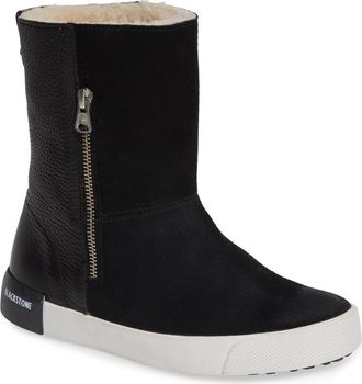 Blackstone QL40 Genuine Shearling Lined Boot in Black Leather at Nordstrom Rack, Size 7Us / 37Eu