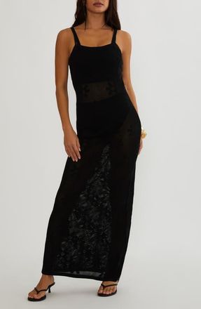 Beach Riot Conrad Cotton Floral Jacquard Sundress in Black at Nordstrom, Size X-Small