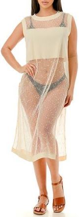 MARCUS ADLER Open Weave Cover-Up Dress in Cream at Nordstrom Rack, Size Large/x-Large