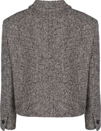 Gucci Womens Double Wool And Cotton Moulin&eacute; Jacket Grey
