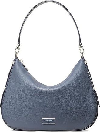 Kate Spade New York Liv Pebbled Leather Large Hobo Womens Handbags Cinder Grey