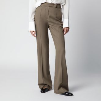 Max Mara Camel Wool Gabardine Trousers