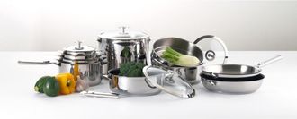 Cuisinox Set cacerolas &oslash; 16, 112, 20 cm con mango extra&iacute;ble acero