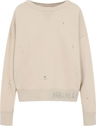 Maison Margiela Felpa con stampa logo - Toni neutri