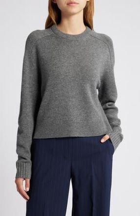 Theory Cashmere Crewneck Crop Sweater in Light Charcoal at Nordstrom Rack, Size Small