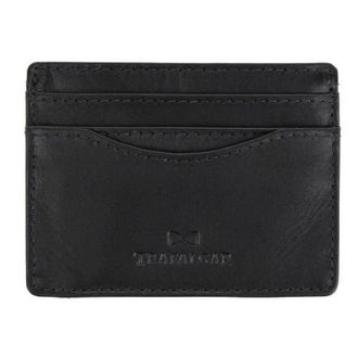 Trafalgar Store Orion Curved Side Slot Leather Card Case in Black at Nordstrom