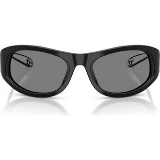 Diesel DL2007U 57mm Cat Eye Sunglasses in Black /Dark Grey at Nordstrom