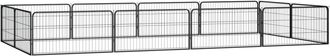 vidaXL Vidaxl - Jaula Perros 12 Paneles Acero Recubierto Polvo Negro 100x50 Cm
