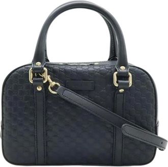 Gucci Pre-owned Handbags, female, Blue, Size: ONE SIZE Pre-owned Vintage Shoulder Bag