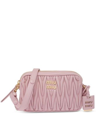 Miu Miu Schoudertas met logo - Roze