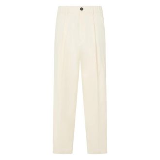 Herno Chinos, male, White, Size: S Trousers in Fresh Crinkled Woven