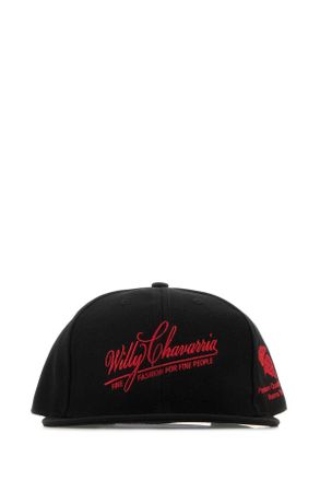 Willy Chavarria Black Polyester Fine Fashion Baseball Cap