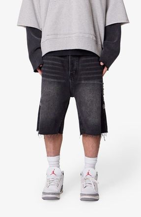 mnml Pleated Ultra Baggy Denim Shorts in Rinsed Indigo at Nordstrom, Size 32