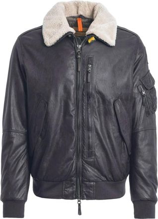 Parajumpers Josh Leren Bomberjack - Heren - Winterjassen - Grijs - M - Leer - Jassen