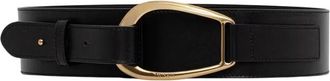 Twinset Leren Brede Riem - Dames - Riemen - Zwart - M - Leer - Accessoires