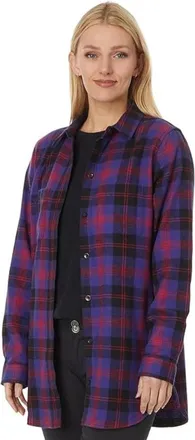 L.L.Bean L. L.Bean Scotch Flannel Shirt Womens Multi Plaid Cotton Long Sleeve RED976