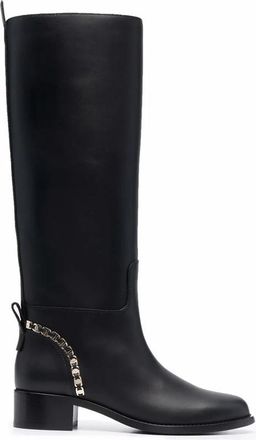 Ferragamo Vara Chain Knee-High Boots