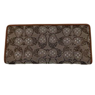 Coach Brown Jacquard Long Wallet (Bi-Fold) (Pre-Owned)
