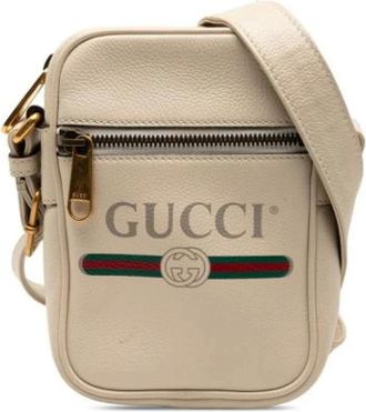 Gucci Pre-owned Cross Body Bags, female, Beige, Size: ONE SIZE Pre-owned Vintage Cross Body Bag