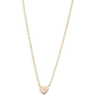 Argento Vivo Lab-Grown Diamond Heart Pendant Necklace in Gold at Nordstrom