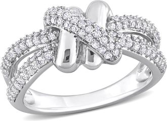Mimi & Max 3/5ct TDW Diamond Crossover Split-Shank Ring 14k White Gold