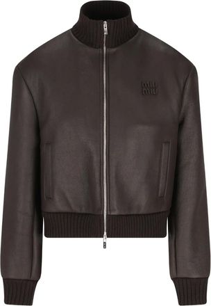 Miu Miu Jack met logopatch - Bruin