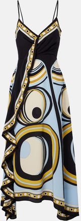 La DoubleJ Turn Around silk cr&ecirc;pe de chine midi dress