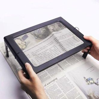 OEM Lupa De Lectura Rectangular De P&aacute;gina Completa Tama&ntilde;o A4 Con 12 Led, Aumento De 2,5x, Ideal Para Libros, Joyas Y Personas Mayores